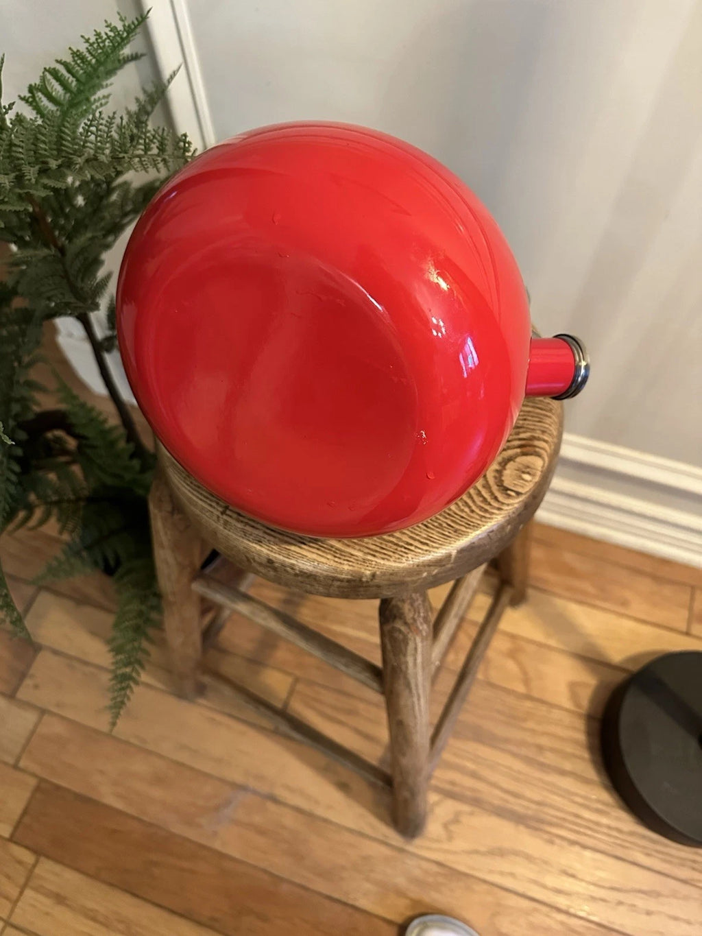 Whistling Tea Kettle Red 2.25 qt Porcelain Enameled Tea Pot. Darling shape! | eBay
