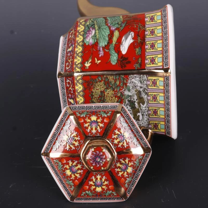 Chinese Qing Qianlong Red Enamel Porcelain Flowers Birds Pattern Teapot 4.3 inch | eBay