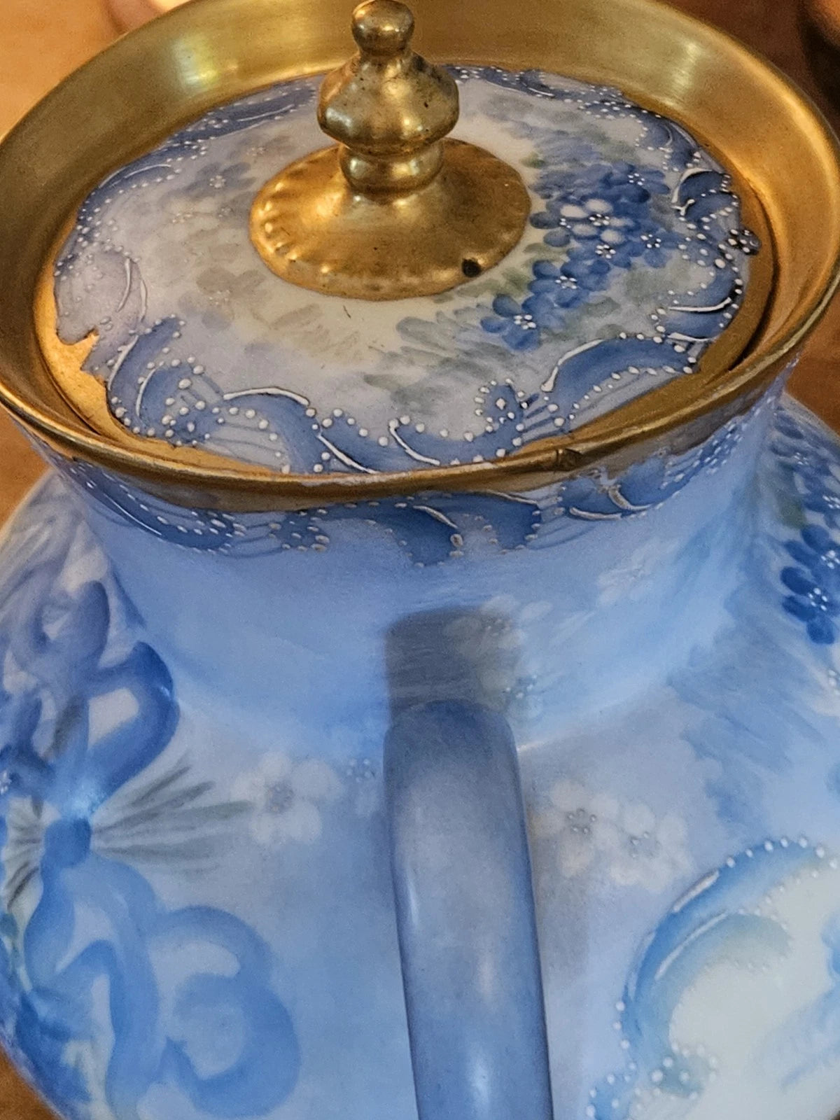 Antique Théodore Haviland Limoges Teapot – Hand-Painted Blue Hydrangeas | eBay